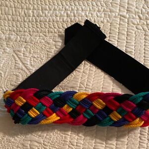 Vibrant Multicolor Braided Women's Belt